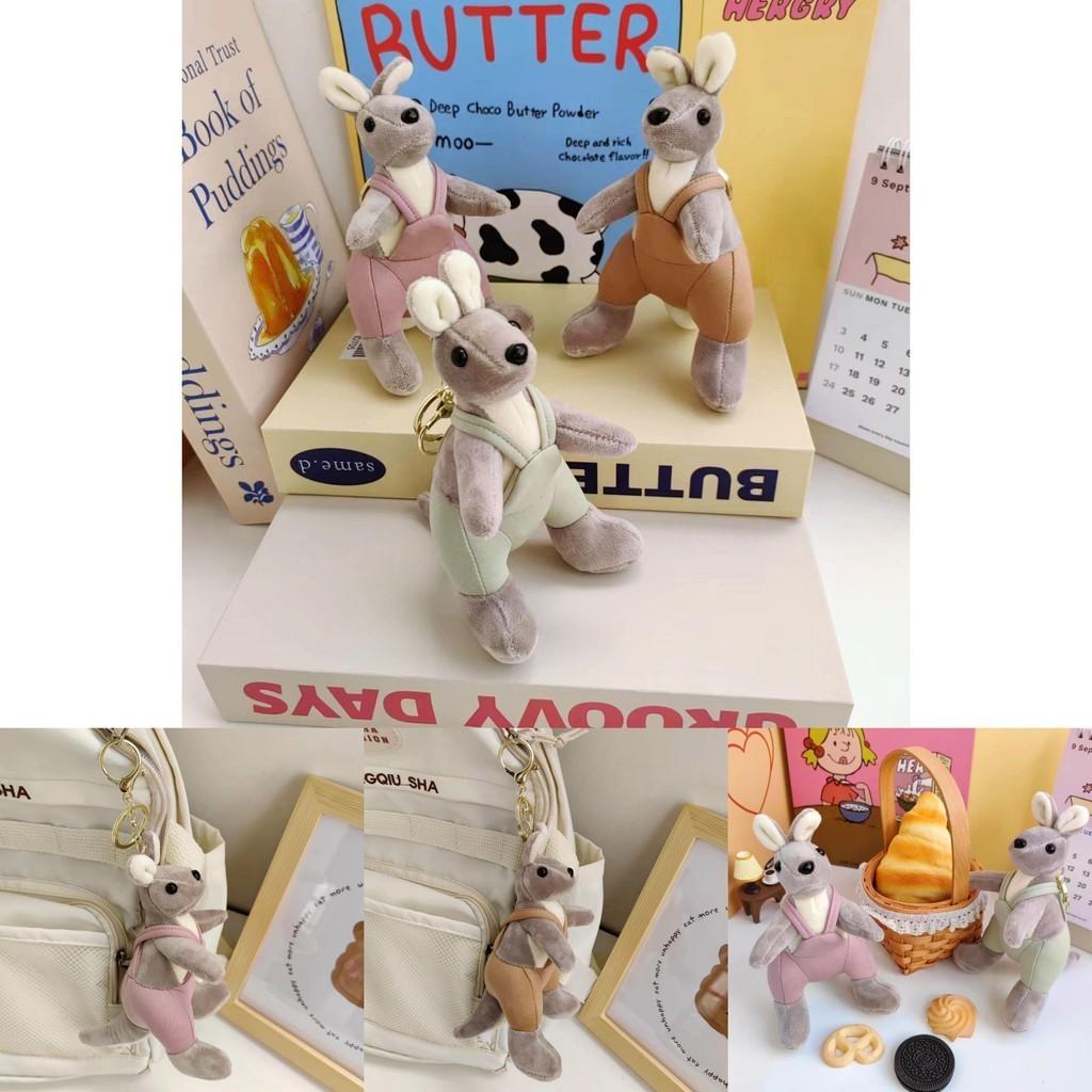 Söt Känguru Gosedjursryggsäck Hänge Nyckelring Bedårande Djurdocka