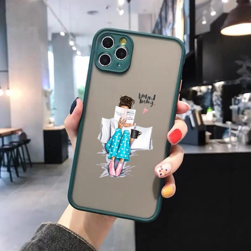 Book Girl Coffee Phone Case For IPhone 14 13 12 11 Mini Pro Max XS X Max XR 8 7 Plus SE 2022 Skin Color Phone Cover