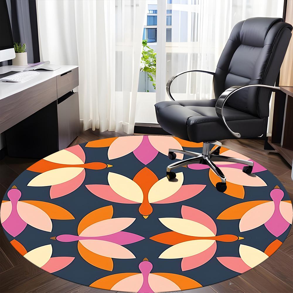 1pc Ducks Pattern Office Round Area Rug, Indoor Mat Suitable For Office, Under Office Chairs Bedroom Living Room Home Decor, Room Deco 159