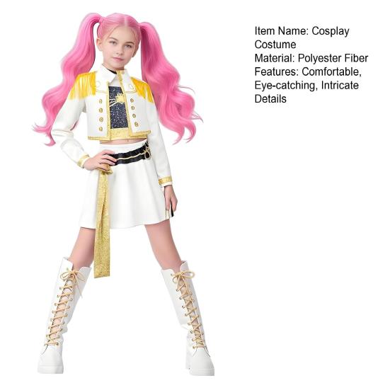Girls Kids K-Pop Demon Hunters Zoey Rumi Mira Cosplay Costume Set Fancy Dress Idol Movie Cosplay Children Halloween Carniva Suit