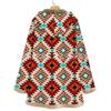 Retro Winter Fleece Hooded Jacket for Women Warm Long Loose Coat Plus Size Printed Outwear with Pockets