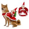 Weihnachtsmann-Hundekostüm, Weihnachtskleidung für Haustiere, Weihnachtsmann, Reitkostüm für Haustiere, Cosplay-Kostüme, Party-Verkleidung, Hunde- und Katzen-Outfit für kleine und mittelgroße Hunde