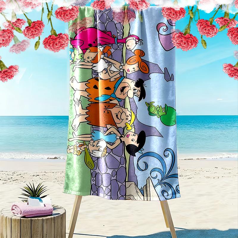 The Flintstones2 Print Beach Towel, Large Soft Quick Dry Towel for Beach Camping Swimming