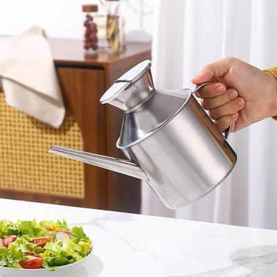 Stainless Steel Oil Dispenser Bottle Kitchen Sauce Vinegar Olive Seasoning Storage Lid