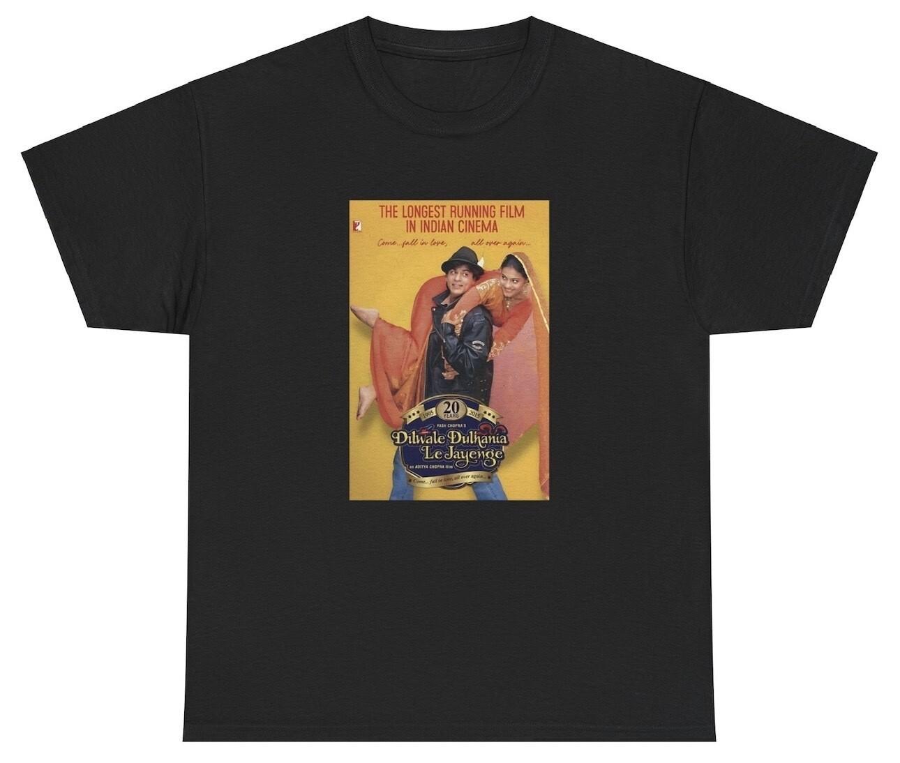 DDLJ Shirt Bollywood Kajol Dilwale Dulhania Shahrukh Khan Desi Iconic Movie Tee S