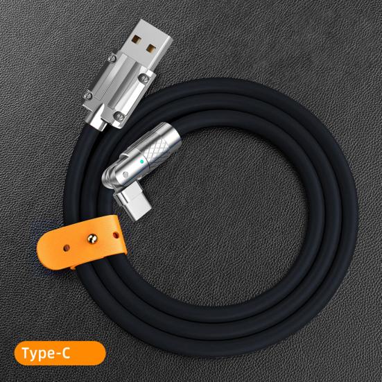 120cm Charging Cable Indicator Zinc Alloy High-power Rotatable 120W USB To Type-C Fast