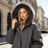 fur collar jacket cotton clothes men's and women's loose American tooling winter new plush warm short cotton coat