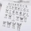 Elegant 3D White Butterfly Nail Art Accessories with Rhinestone Bows