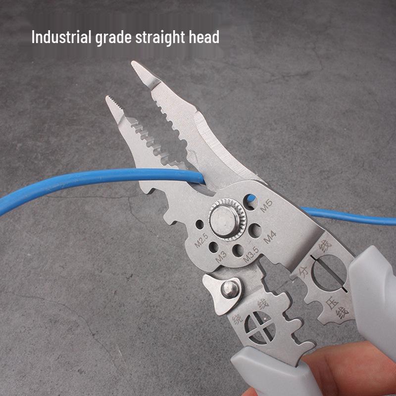 Multi-Functional Stainless Steel Electrician's Wire Stripper and Cutting Pliers