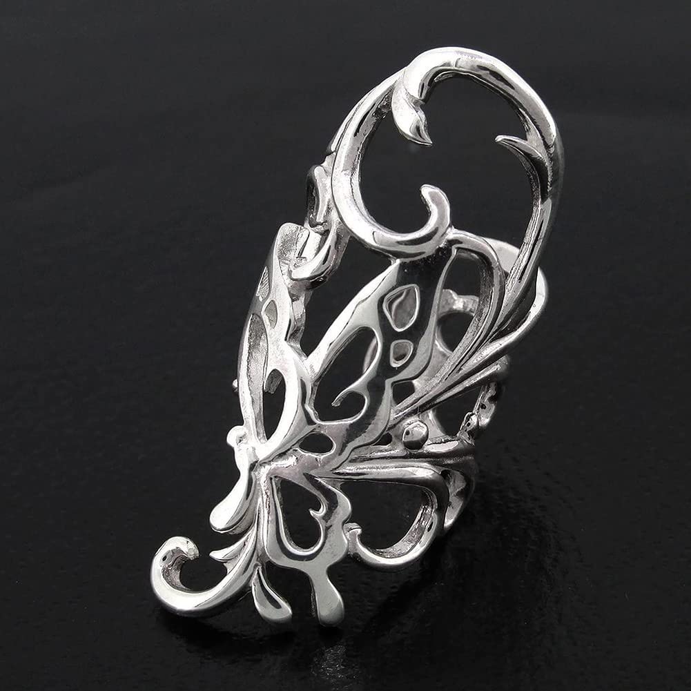 Shinjuku Gin No Kura Openwork Butterfly Long Silver Ear Cuff (1 Piece, Single Ear) for Women