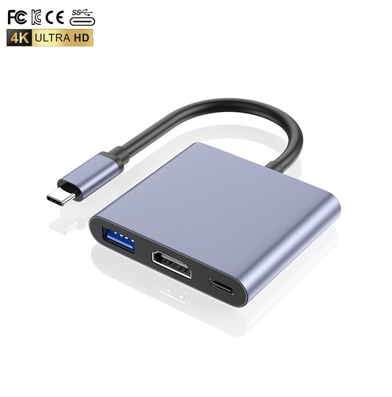 3in1 Type-c HUB USB C 4KHDMI PD USB3.0 Usb Hub for Most Devices USB C hdmi Hub Docking Station