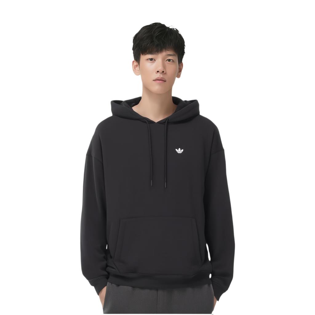 Adidas Originals Trefoil Logo Print Hoodie Men Tops Black IM1207