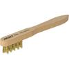 2131 Spark Plug Brush, Brass Wire, 3-Row Brush, 15mm Bristles, Wooden Grip, for Cleaning Spark Plug Electrodes and Contacts, Total Length 150mm,