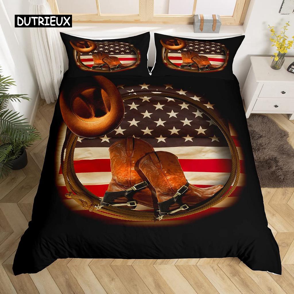 American Flag Duvet Cover Microfiber Bald Eagle Patriot United States Flag Bedding Set Independence Fourth of July Quilt Cover