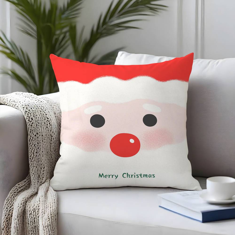 Merry Christmas Red Art Pillow Case  Plush Fabric Soft  Pillowcase Double Sided Print Cushion Cover Household Gifts