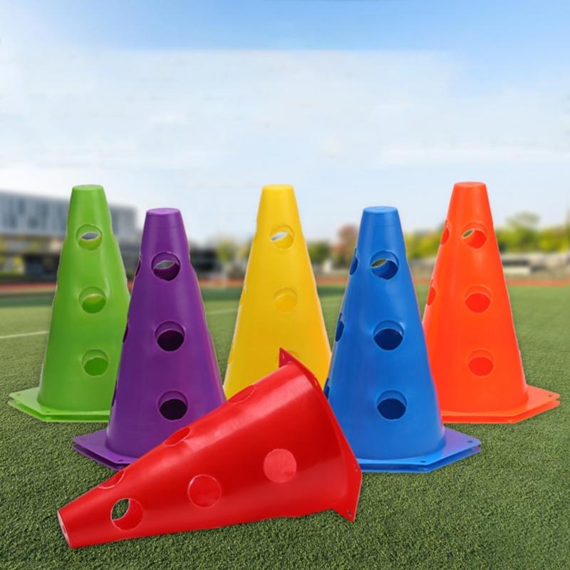 12/18Pcs Plastic Traffic Cone Football Training Maker Bucket Skate Obstacle Training Maker Cone Soccer Part
