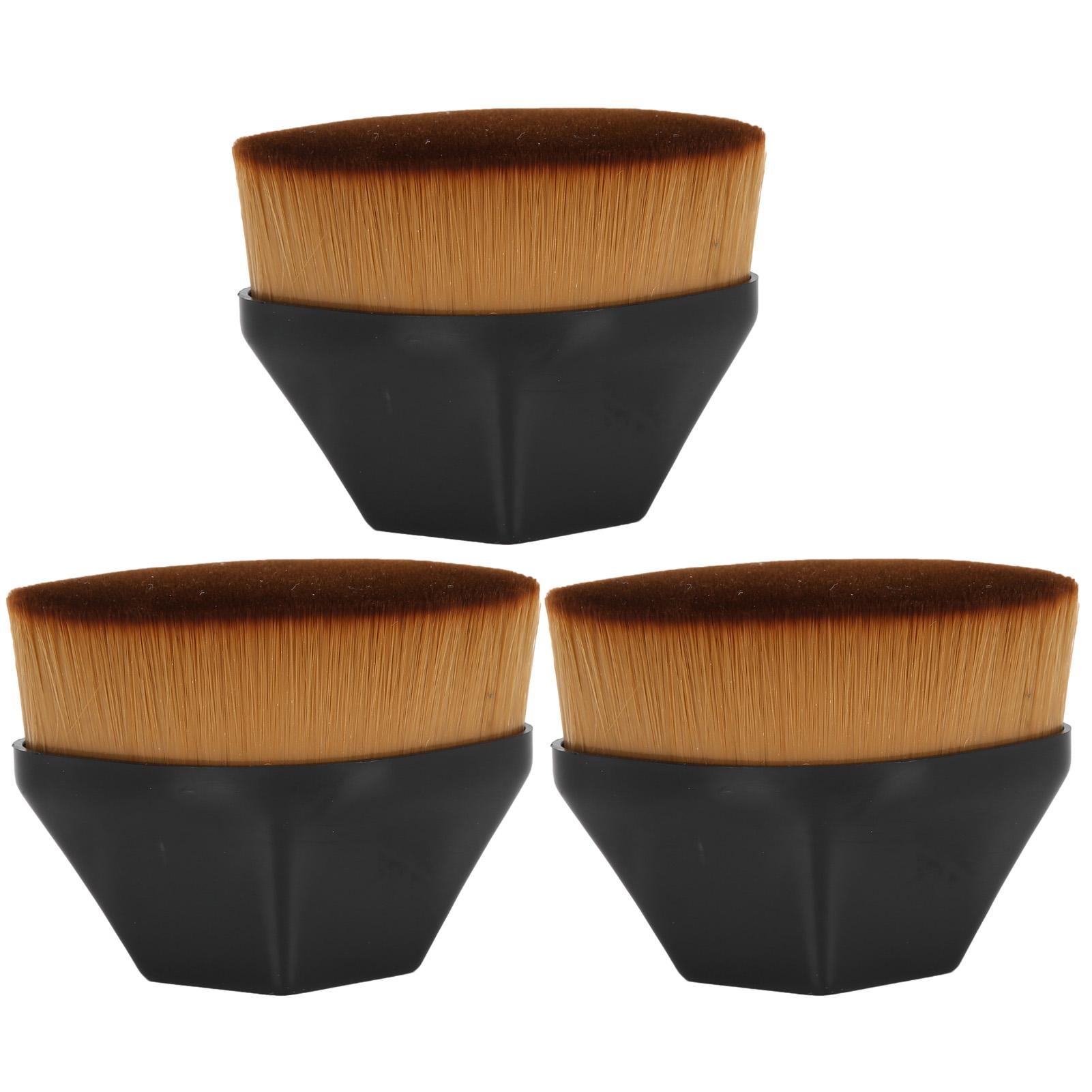 

3 шт. Кисти для нанесения жидкой основы под макияж, косметические плоские кисти для румян, косметические кисти, розовые чёрный