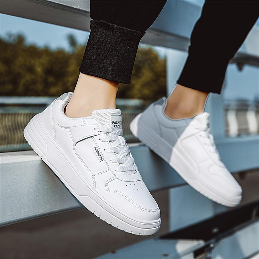 Mode Plateau Normalleder Bequeme Herren-Sneakers Basketballschuhe Weiß Sportschuhe Twnis Trend Sport- und Freizeit