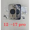 Carcasă 12 Până la 17 Pro 12 DIY 17 Pro Cameră Mare Carcasă Spate Cadru Mijlociu Baterie Înlocuire Pentru iPhone 12 Similar cu 17 Pro