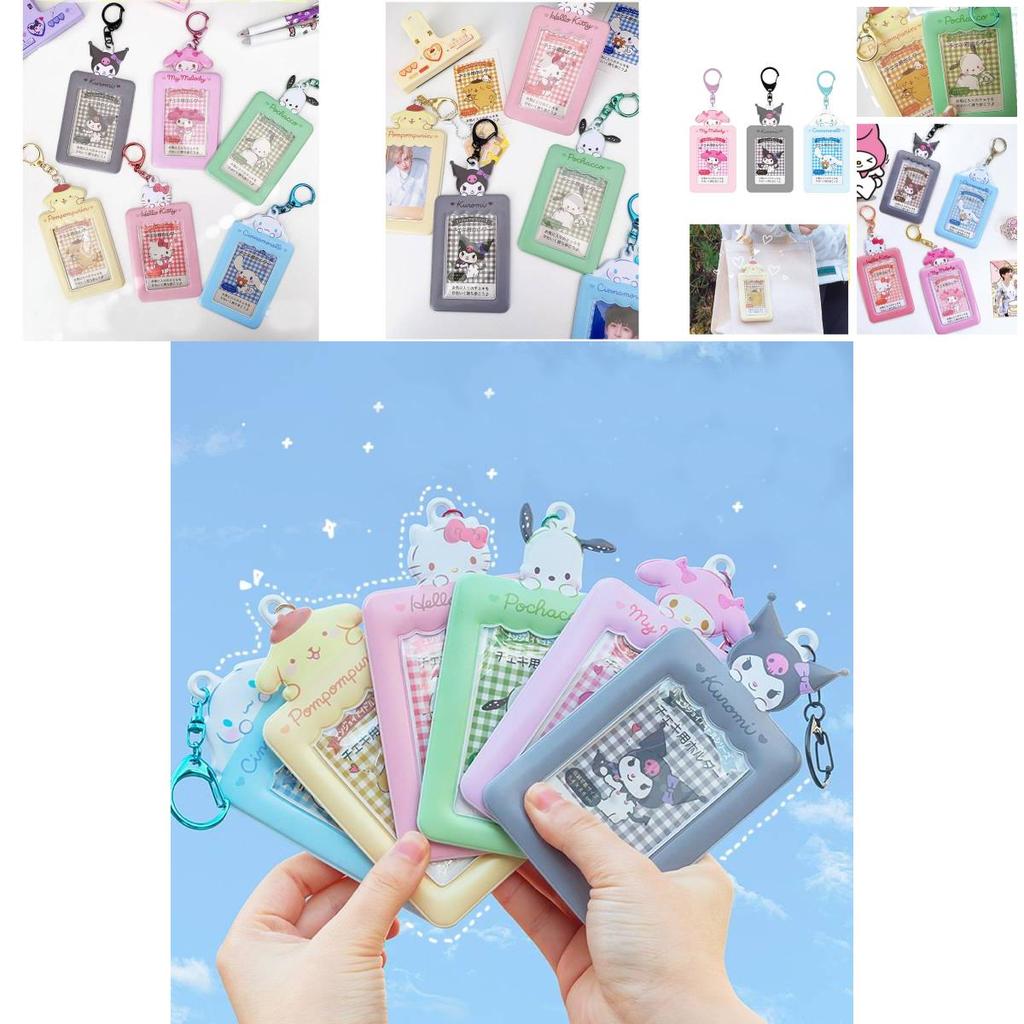 Cute Pvc Cartoon Keychain Holder With Photo Slot And Coin Pocket