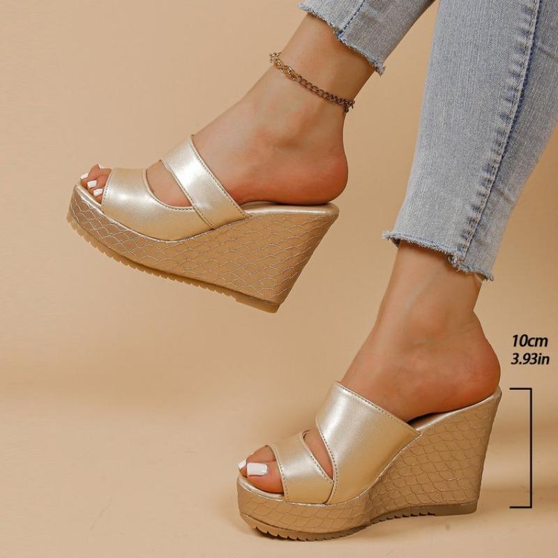 Women's Wedge Platform Slippers 2025 Summer New Sexy High Heel Sandals Fashion Open Toe Beach Shoes for Women Zapatos De Mujer