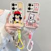 KEYSION Cartoon Cute Plush Embroidery Case for OPPO Reno13 5G with Lanyard Silicone Shockproof Phone Cover for OPPO Reno 13 Pro 5G