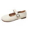 Gentle Wind Mary Jane Shoes Women's Flat-soled Single Shoes Summer 2025 New Shallow Mouth One Pedal with Skirt Small Leather Shoes