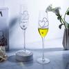 Luxury Diamond Heart Champagne Glasses Set Crystal Glass Highball Cup with Rhinestones Gift Box