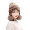 Yutong Women's Winter Mink Hat with Fox Pom and Ear Protection