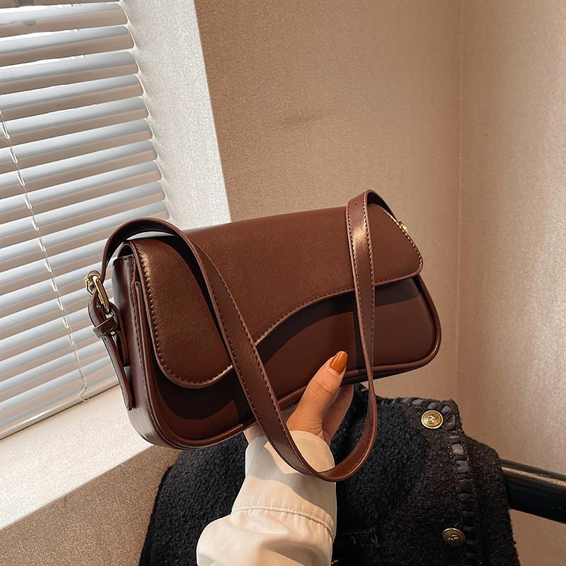 Yogodlns Vintage kožené crossbody kabelky pro ženy Designové Dámské Kabelky a peněženky přes rameno přes rameno s malou klopou Taška do podpaží