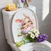 Easter EggshellRabbitFlower Decoration Stickers Living Room Background Wall Bathroom Toilet Cover Stickers