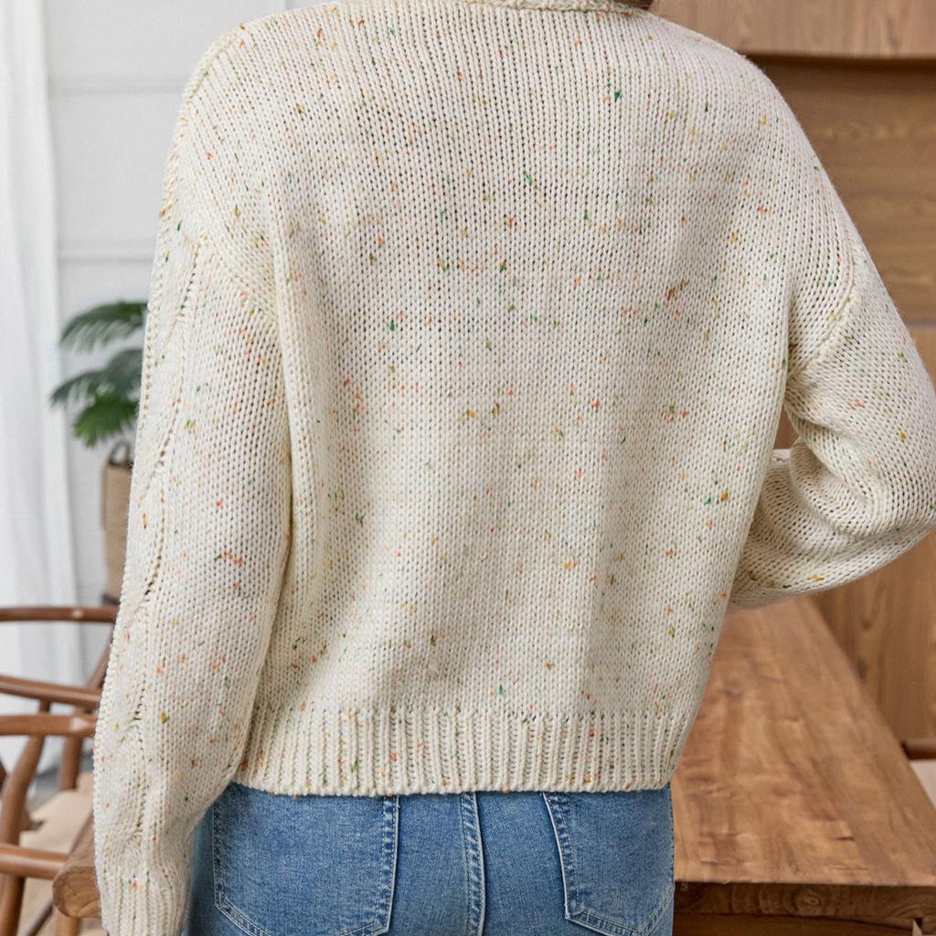 Casual Minimalist Cardigan Knit Outerwear For Women