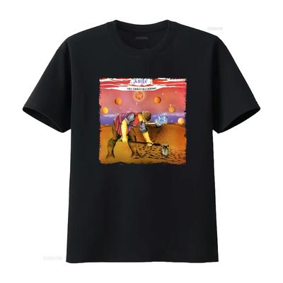 Cotton T Shirt Ange Au Delà Du Délire Music 1974 Print Rock Band Inspired Vintage Washed Slightly Stylish Designer Clothes