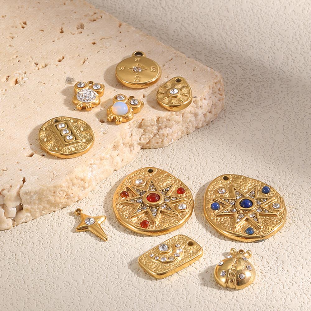 MamacitaSlay Vintage Celestial Animal Charms 18K Gold Plated 316L Stainless Steel Waterproof Jewelry Making Pendants For DIY