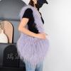 New Fringed Heart-shaped Fluff Bag Spice Girl Wind Heart-shaped Turkey Feather Messenger Bag Large-capacity Plush Shoulder Bag