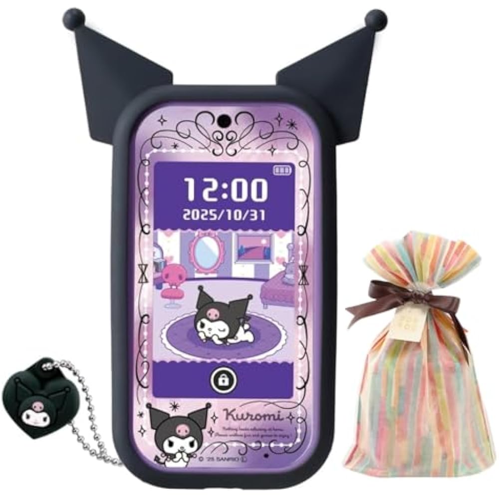 TAKARA TOMY (TAKARA TOMY) Chromisma White Kids Smartphone Wrapped Kuromi Smartphone Kuromi-chan G...