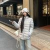Light and thin hooded ribs down jacket women's winter white duck down new warm jacket cloud cardigan top