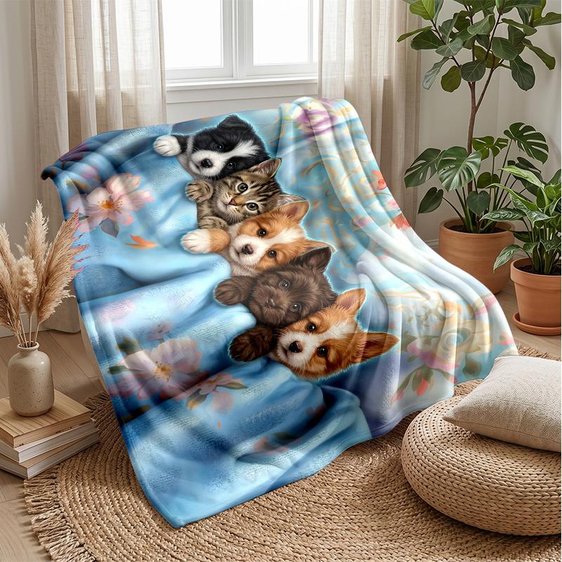 Flaming Rottweiler Artwork Theme blanket Lightweight Warm Flannel Blanket Decorative Throw Blanket for Home Decoration