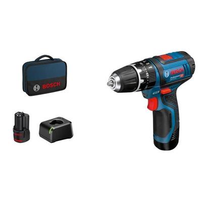 Taladro percutor GSB 12V-15 + 2 baterías 2,0Ah + Cargador AL 12V-20 - 06019B690H