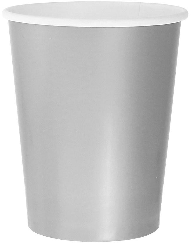 Kubeczki Papierowe Srebrne Urodziny 250Ml 8Szt.
