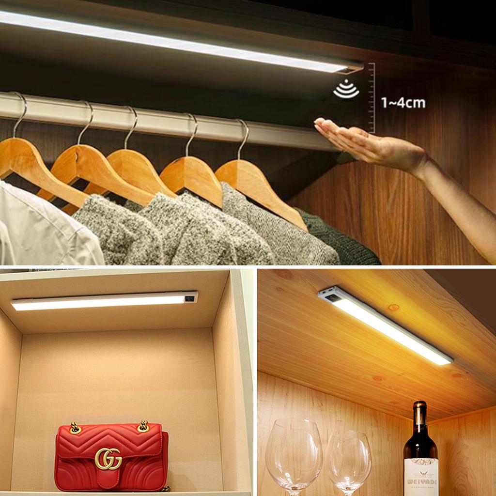 Portable USB 5V Rechargeable LED Bar Light Strip Hand Scan Motion Sensor Bedroom Aluminium Cabinet Staircase Camping Night Lamp