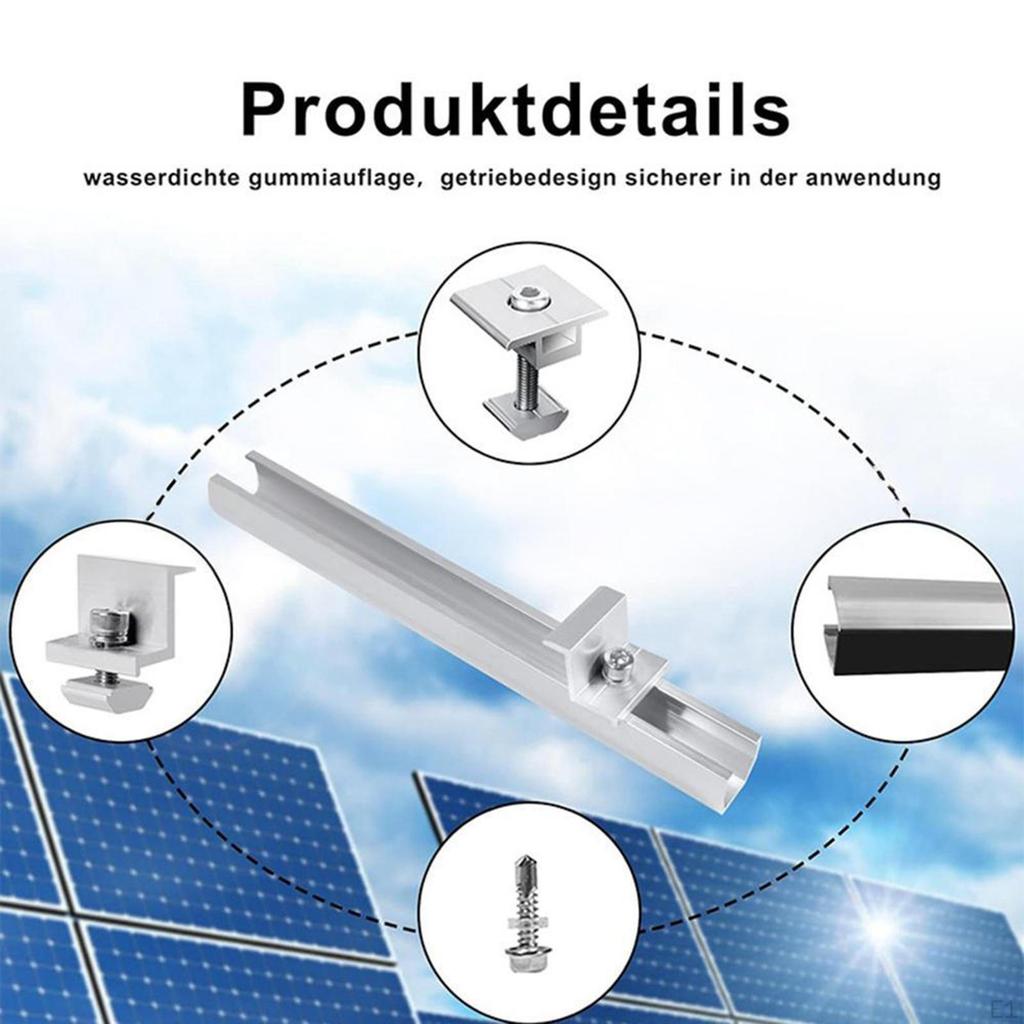 Solar Panel Brackets Kit 120mm Sturdy Lightweight Easy Installation Metal Professional End Clamp