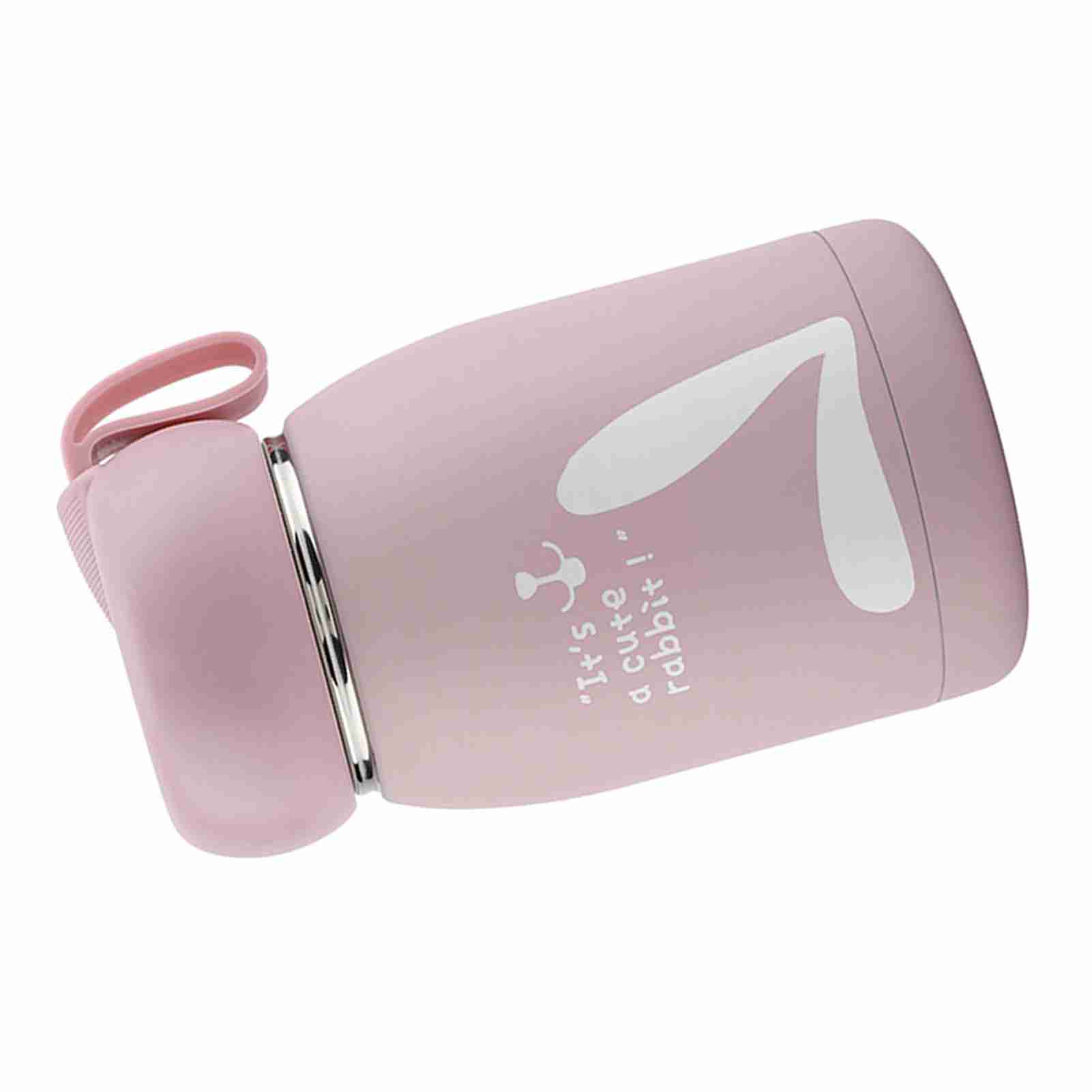 

Stainless Steel Cute Rabbit Pattern Vacuum Cup Mug Thermos Cup Water Bottle pink