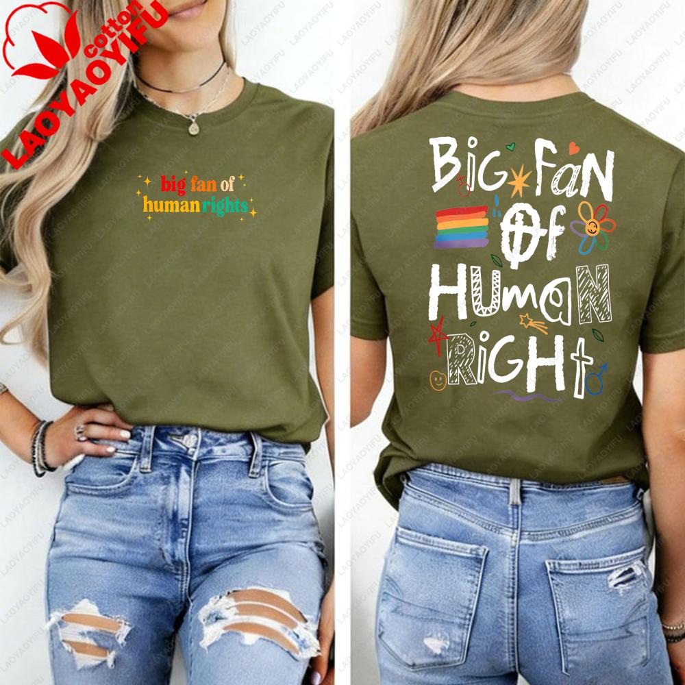 Big Fan of HuUnisex Rights Social Justice Tshirt Support Immigrant Tee Cute Equality Pro Democracy Shirt Unisex Clothing Goth Tops