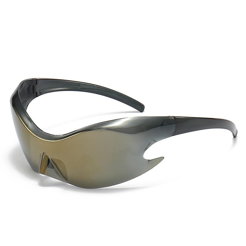 Non-polarized Classic Fashion Punk Women Alien Mirror Integrated Design Future Technology Sense Sunglasses Sunscreen Men Eyeglasses