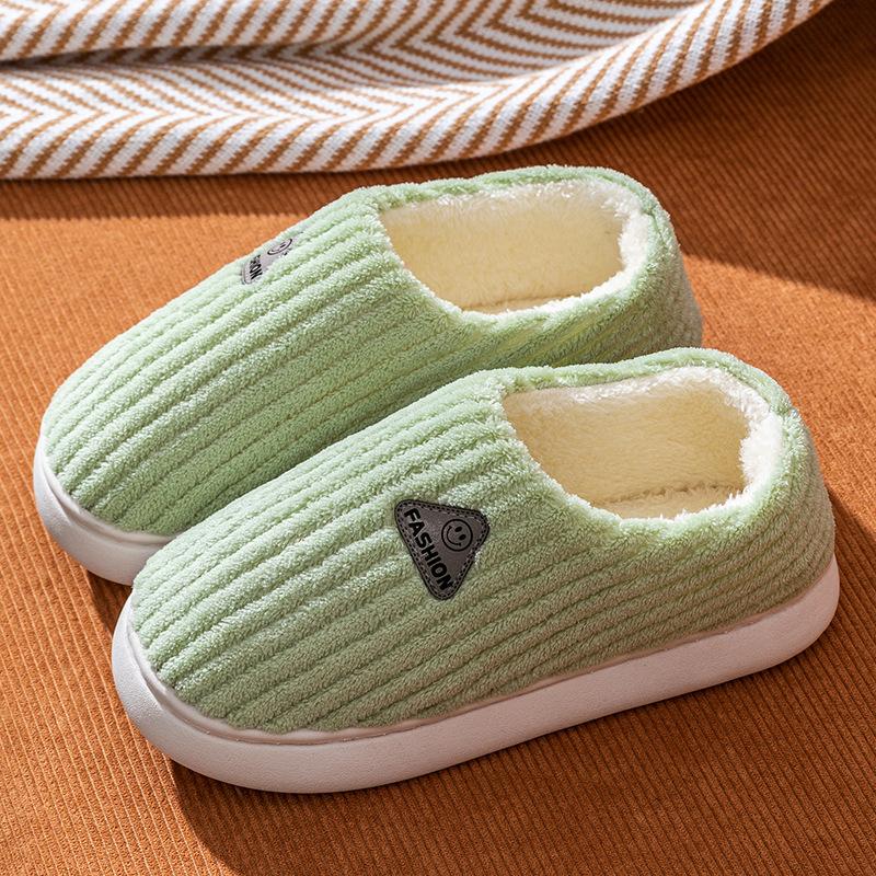 Cotton slippers women's winter home indoor home home warm non-slip thick bottom couple new wool slippers men's autumn and winter