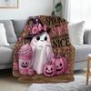 Halloween Flannel Blanket, 3D Printed Anime Ghost Throw Blanket, Skin‑Friendly for Bedroom Sofa, Multiple Size Single Twin King