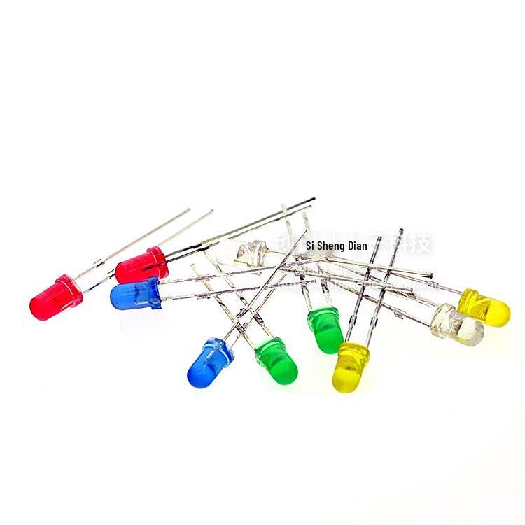 3mm & 5mm LED Light Bulb Pack - Red, Green, Yellow, Blue, White Luminous Diode Components