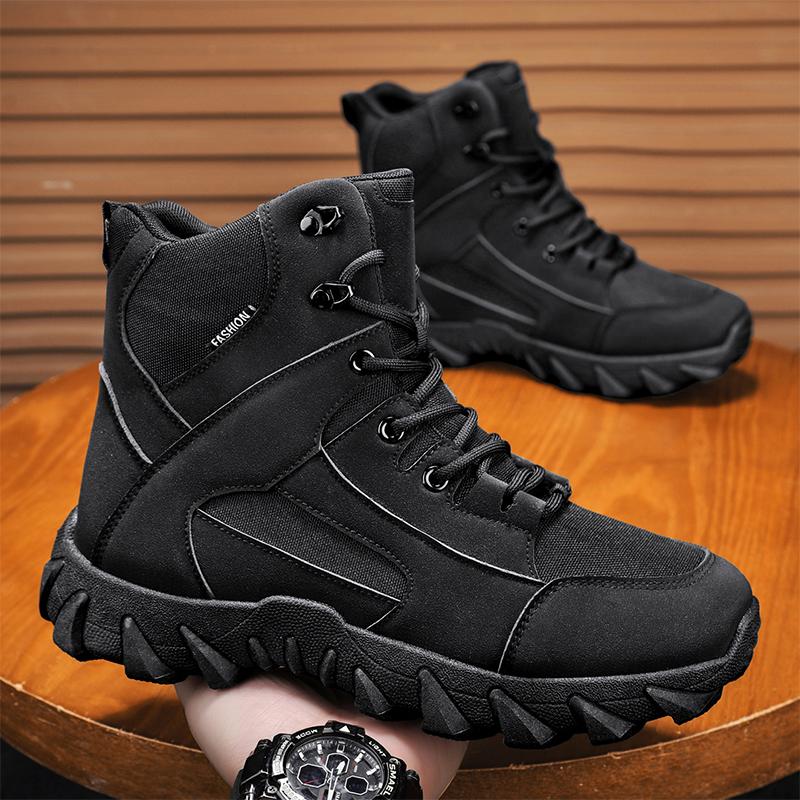 New men's autumn and winter fashionable casual ankle boots, outdoor hiking desert boots, work men's ankle boots