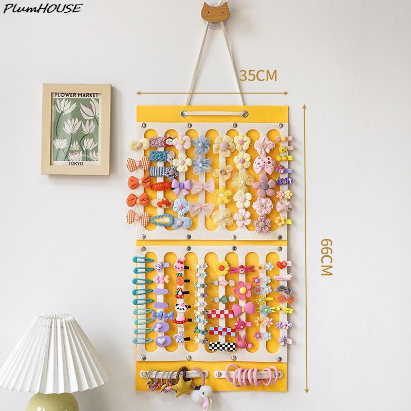 Organizador de Laços de Cabelo Grande Capacidade Porta-Tiara Pendurado na Parede Cabide de Presilhas de Cabelo Economizador de Espaço Cabelo Decoração de Parede para Quarto de Meninas